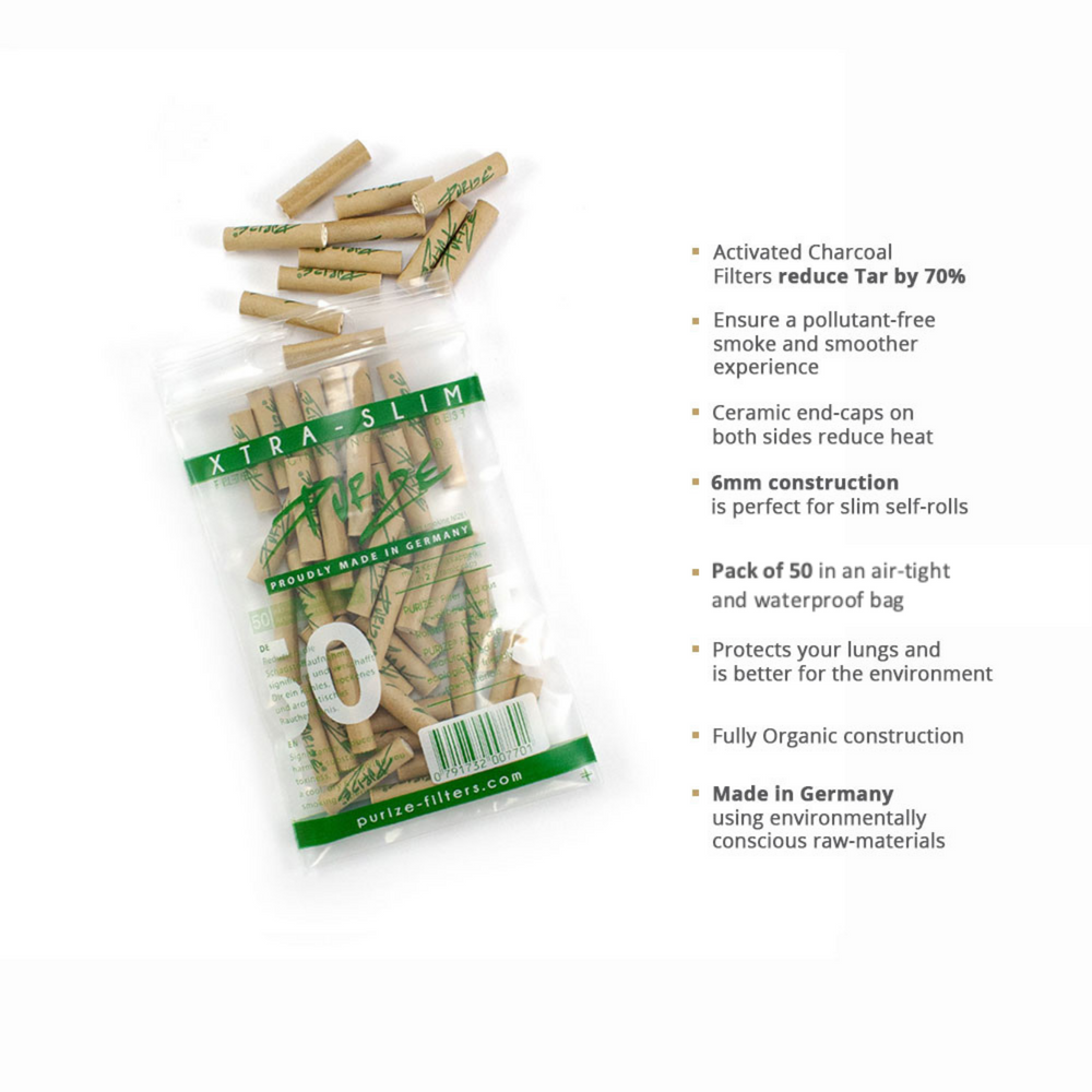 “PURIZE® Organic XTRA Slim Filters with eco-friendly paper”